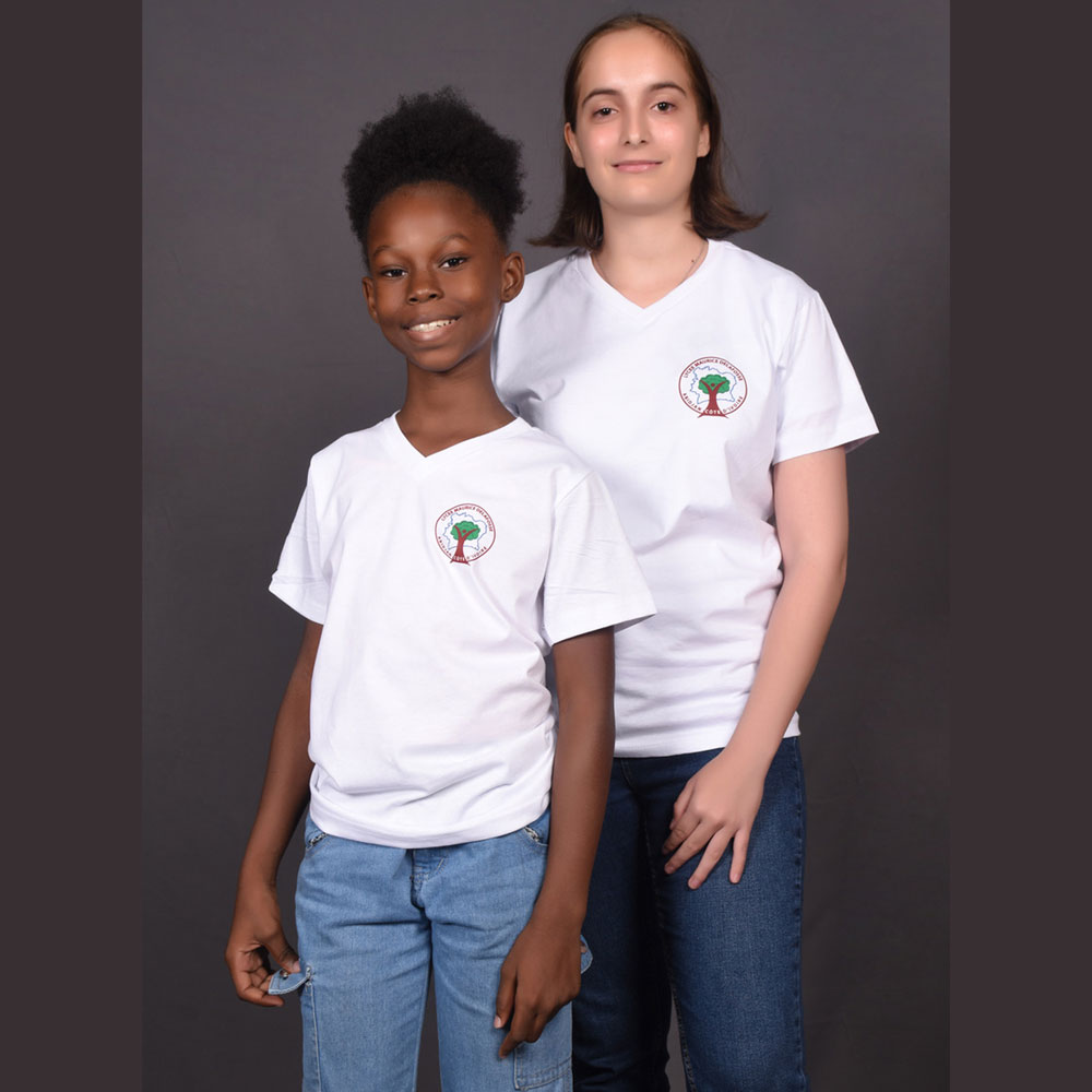 T-SHIRT BLANC COL V